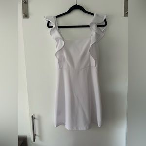 BCBG White Ruffle Dress